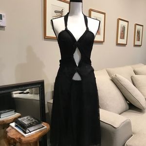 La Perla Embellished Black Lace Dress